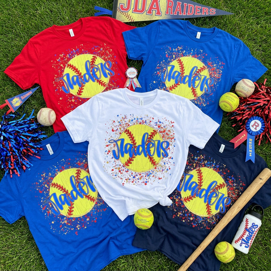 Softball Splatter Tee - 'Raiders' Graphic