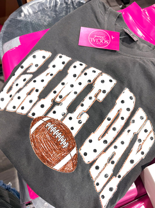GAME DAY POLKA DOTS FOOTBALL GRAPHIC TEE
