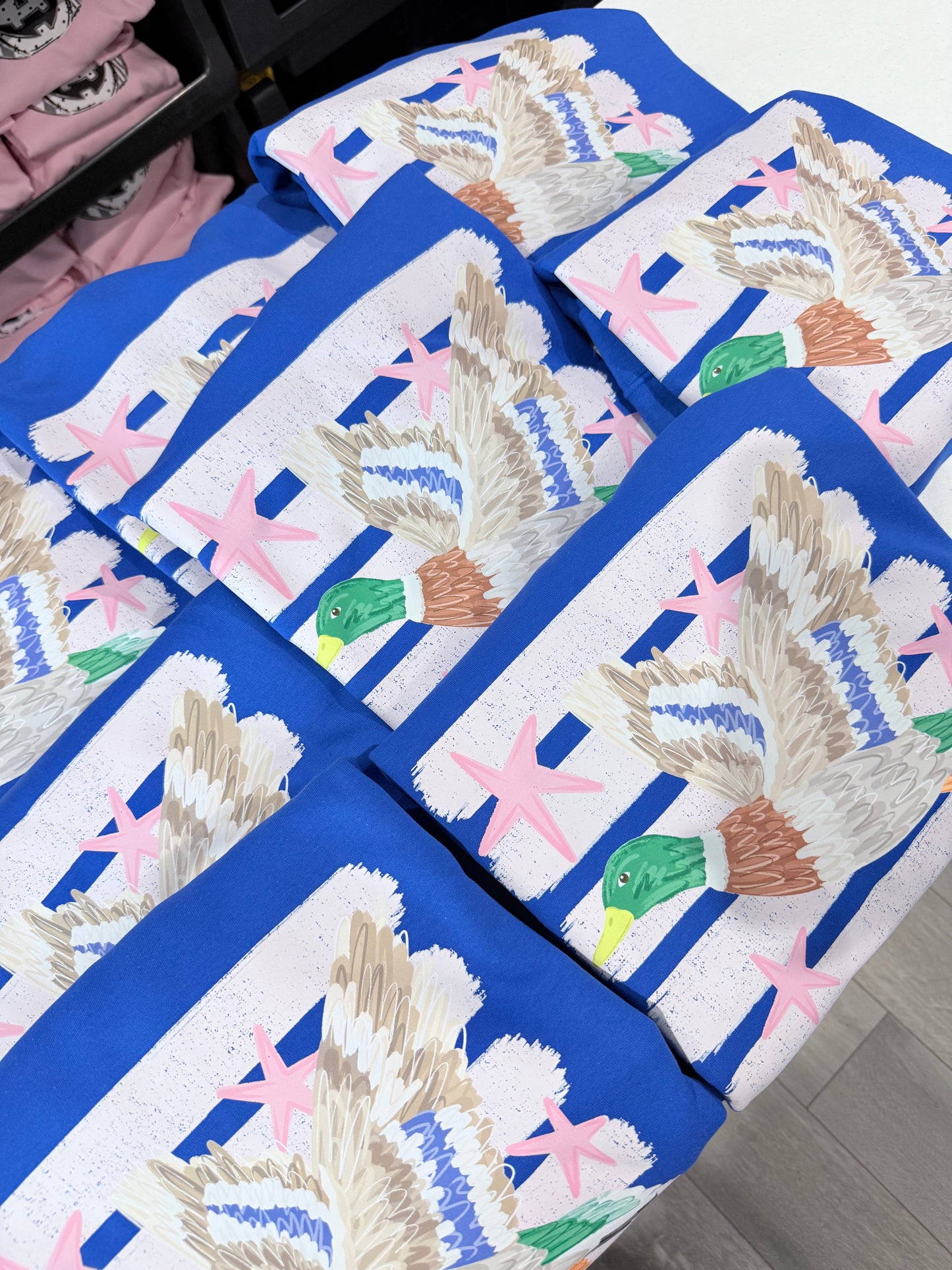 Flying Duck Dopamine Stars and Stripes Woman’s Trendy Graphic Tee Crewneck Fall