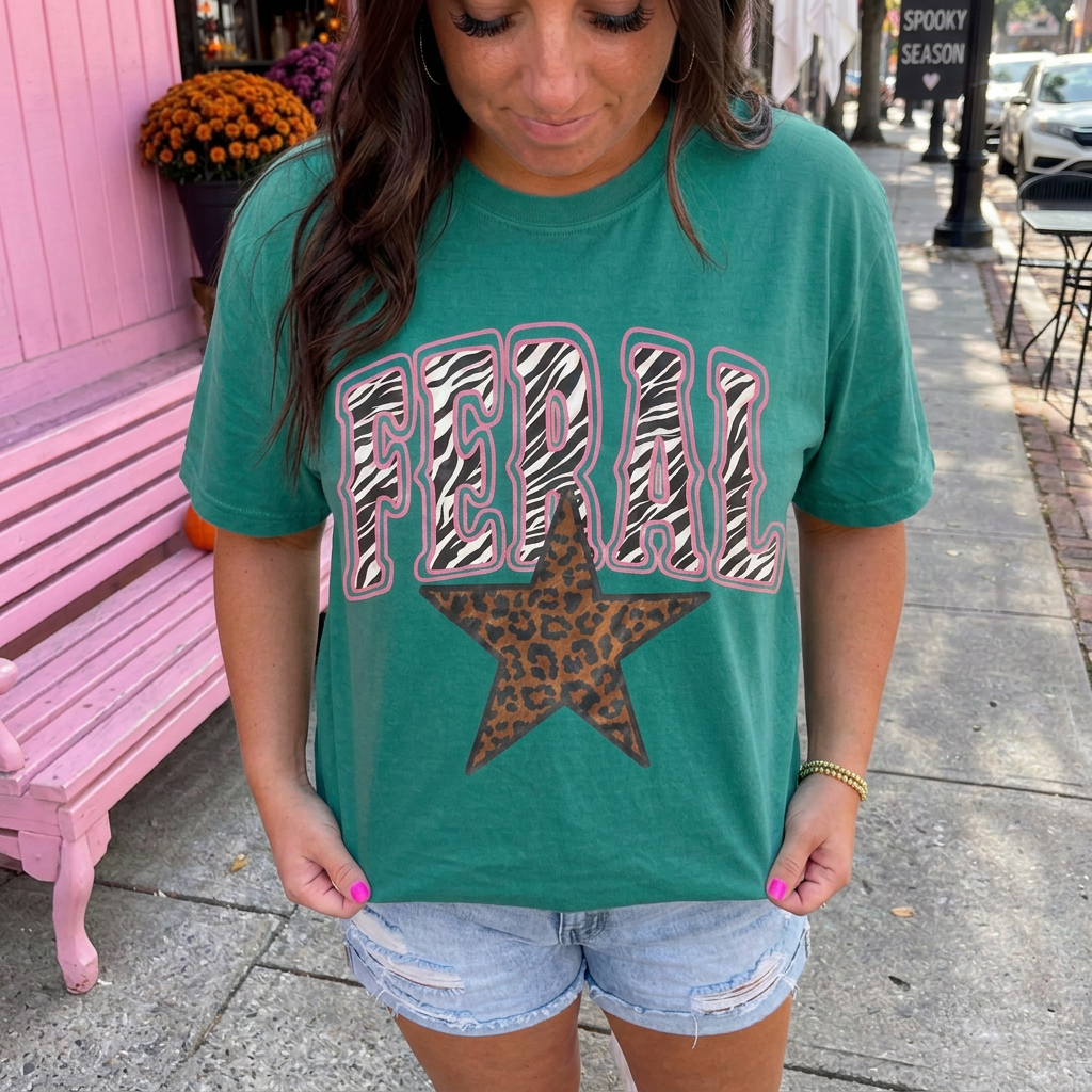 Feral Zebra Leopard Star - Short Sleeve
